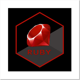 ruby hexagonal Posters and Art